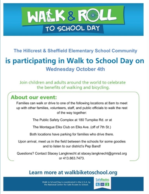 Hillcrest & Sheffield Elementary School Community is participating in the National Walk & Roll to School Day!